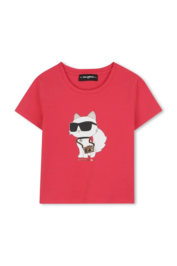 Дитяча футболка Karl Lagerfeld круглий виріз рожевий Z30942.86.108