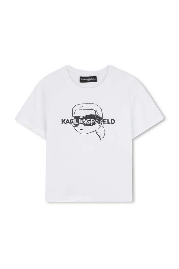 Detské bavlnené tričko Karl Lagerfeld bavlna biela Z30943.114.150