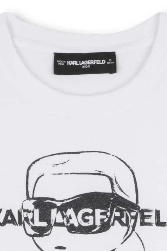 Dievča Detské bavlnené tričko Karl Lagerfeld Z30943.114.150 biela