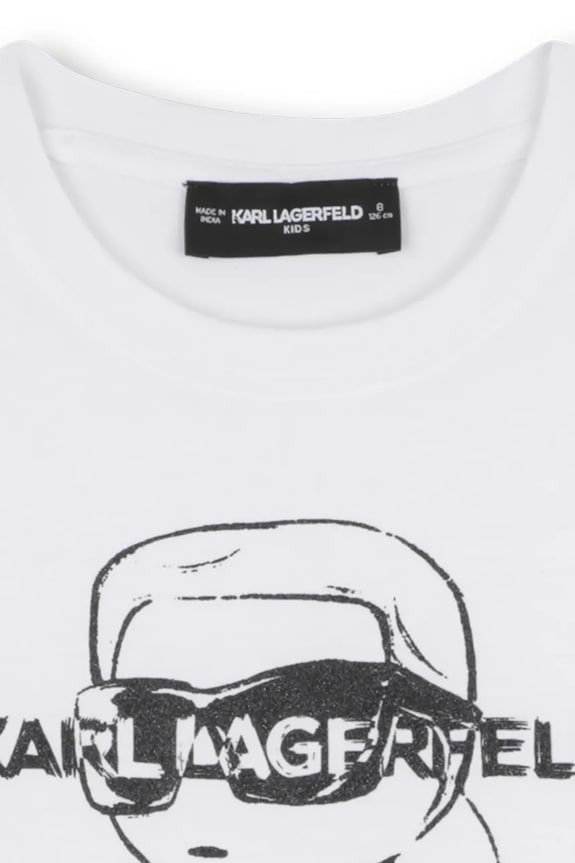 Dievča Detské bavlnené tričko Karl Lagerfeld Z30943.114.150 biela