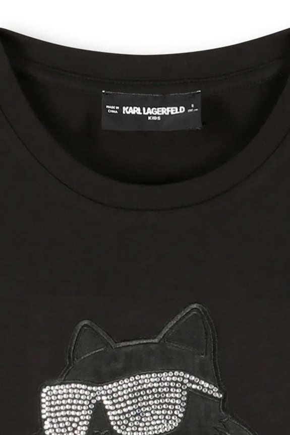 Девочка Детская футболка Karl Lagerfeld Z30945.86.108 чёрный