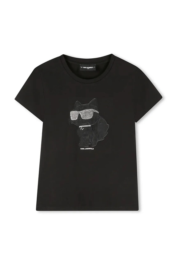 Дитяча футболка Karl Lagerfeld аплікація чорний Z30945.156.162