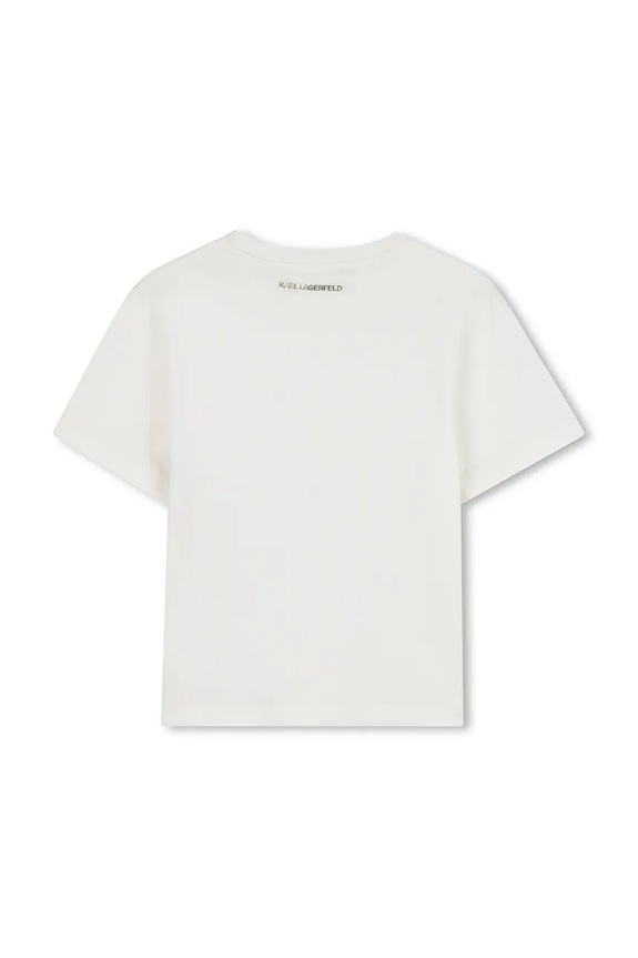 Detské bavlnené tričko Karl Lagerfeld Z30946.86.108 biela AW25