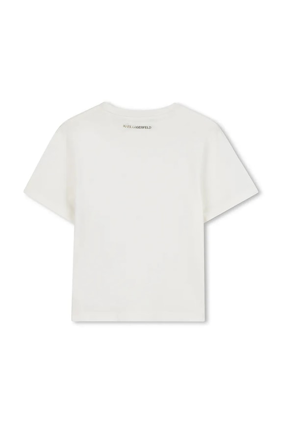 Detské bavlnené tričko Karl Lagerfeld Z30946.86.108 biela AW25