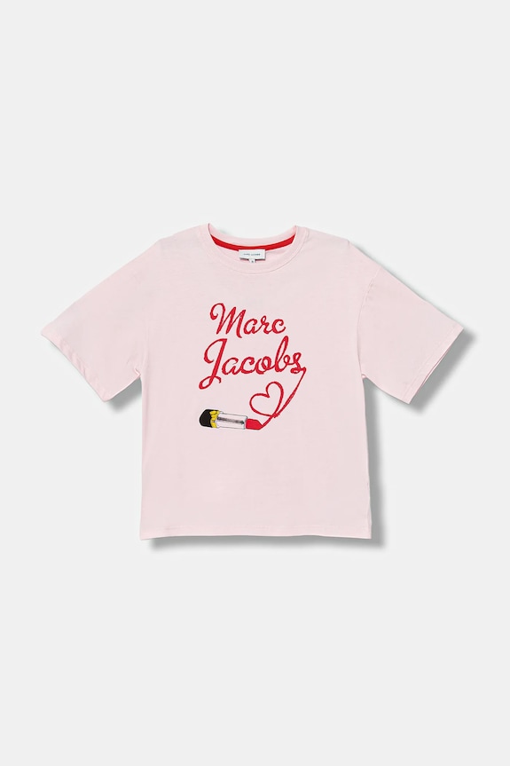 Marc Jacobs t-shirt bawełniany dziecięcy nadruk różowy W60579.114.150