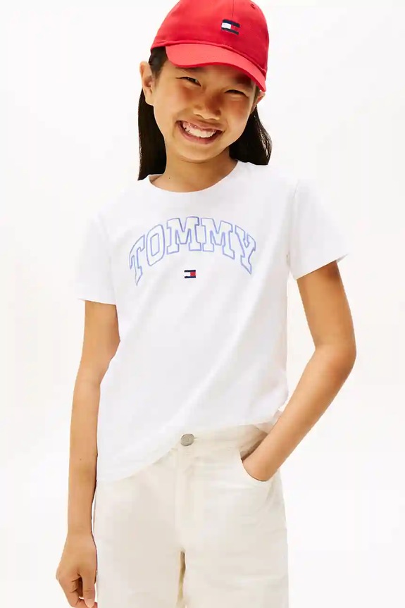 Tommy Hilfiger t-shirt bawełniany dziecięcy nadruk biały KG0KG08806.9BYA