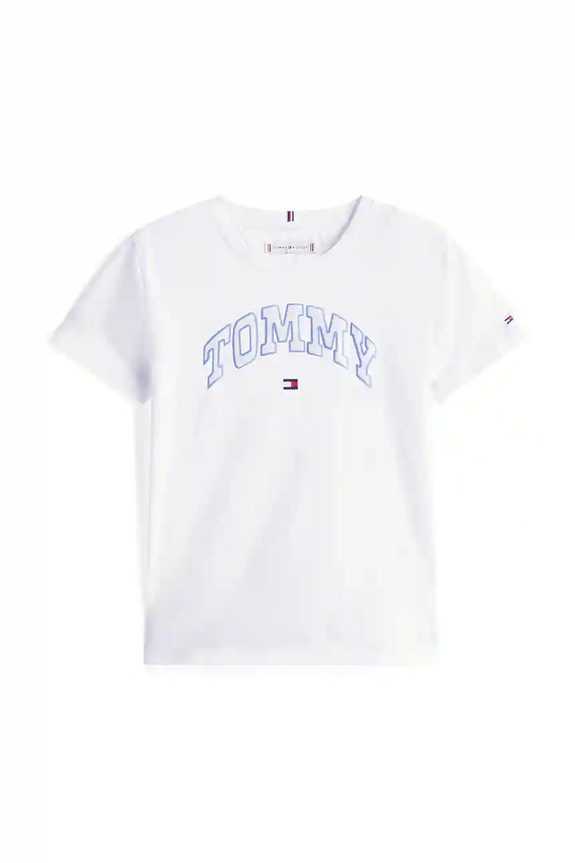 Tommy Hilfiger t-shirt bawełniany dziecięcy KG0KG08806.9BYA biały AW25