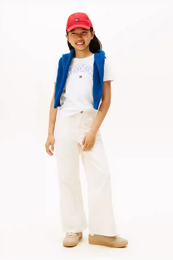 Tommy Hilfiger t-shirt bawełniany dziecięcy KG0KG08806.9BYA biały