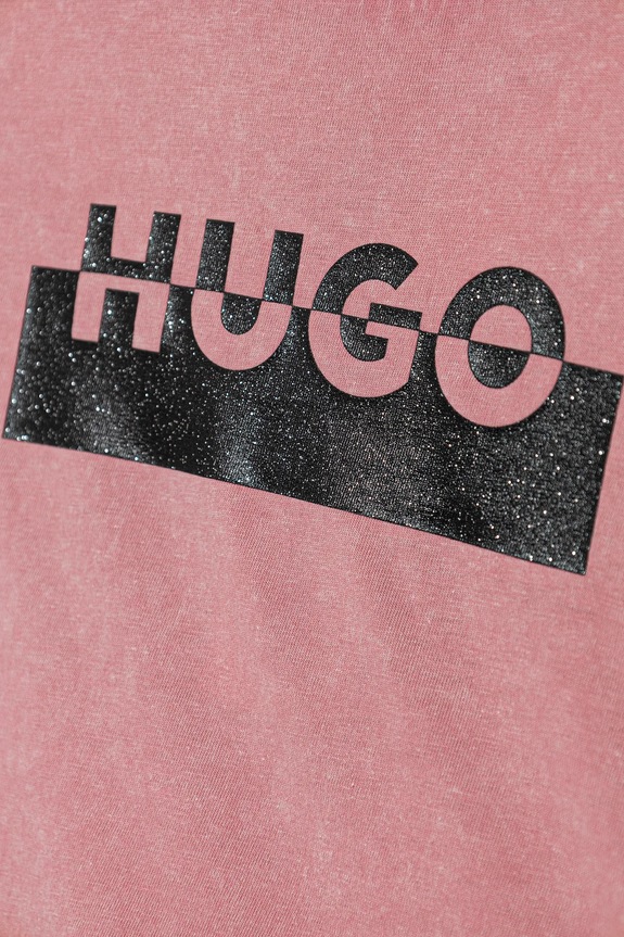 Dievča Detské bavlnené tričko HUGO G00488.102.108 ružová