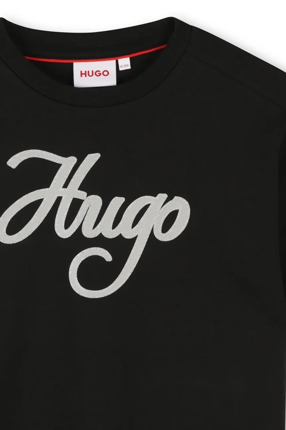 Dziewczynka HUGO t-shirt bawełniany dziecięcy G00571.102.108 czarny