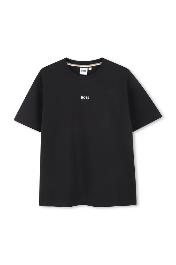 BOSS t-shirt dziecięcy z elastanem czarny J52425.114.150