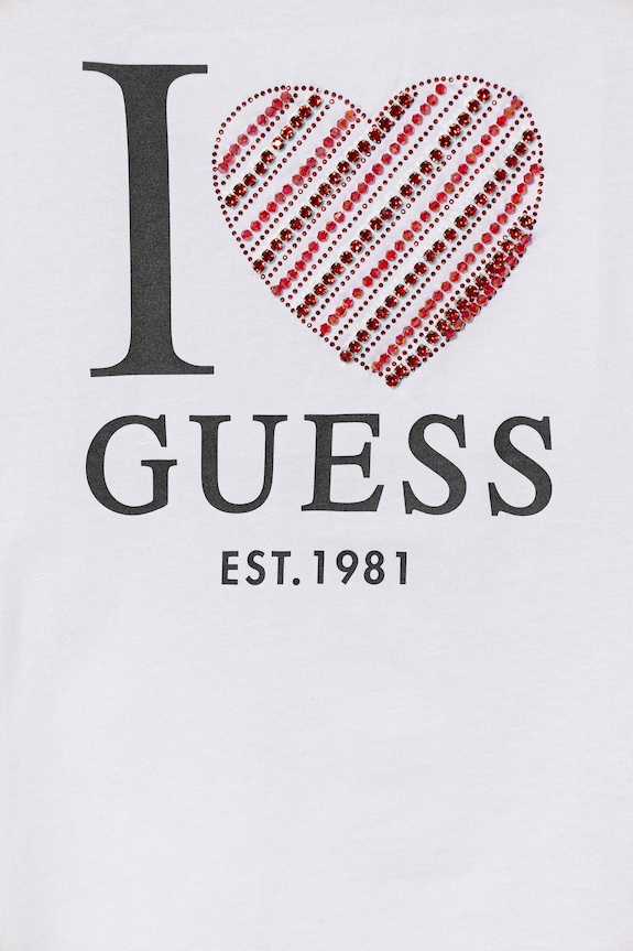 Dziewczynka Guess t-shirt bawełniany dziecięcy J5BI07.I3Z14.9BYA biały