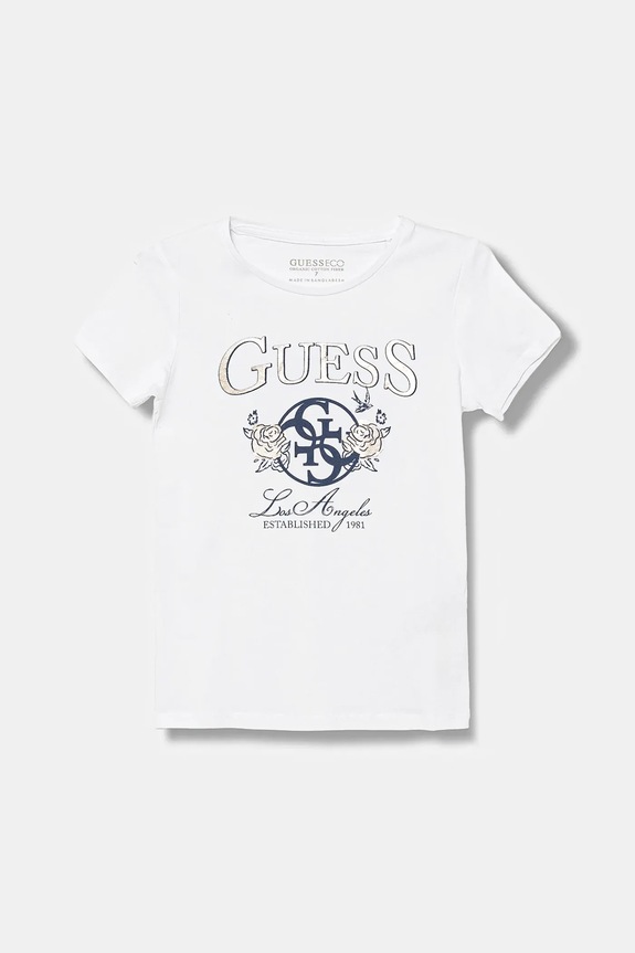 Детска тениска Guess еластичен бял J5BI19.J1314.9BYA