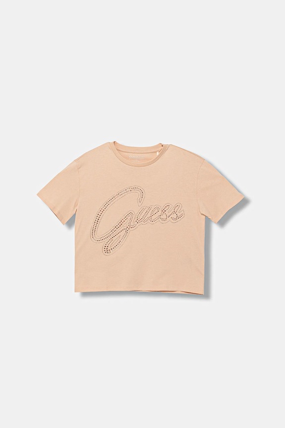 Guess t-shirt bawełniany dziecięcy bawełna beżowy J5BI24.KCNQ4.9BYA