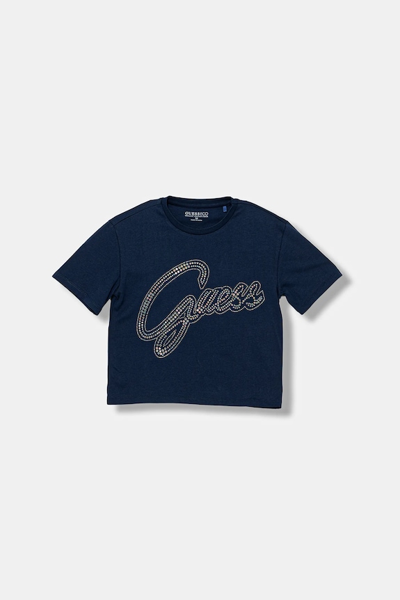 Guess t-shirt bawełniany dziecięcy bawełna granatowy J5BI24.KCNQ4.9BYA