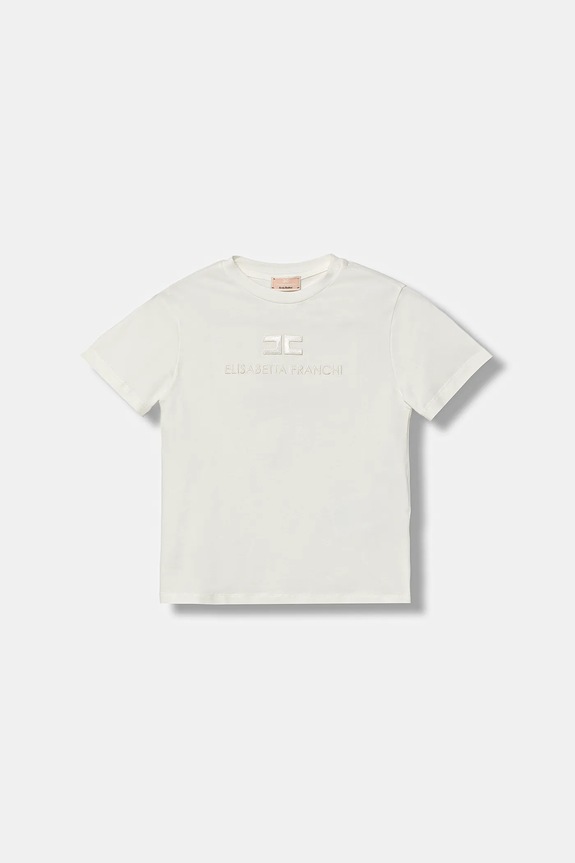 Παιδικό μπλουζάκι Elisabetta Franchi απλικέ μπεζ EGTS098.0.JE006