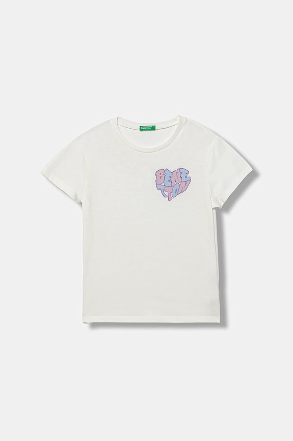 United Colors of Benetton tricou de bumbac pentru copii print alb 3I1XC10Q1.G.seasonal