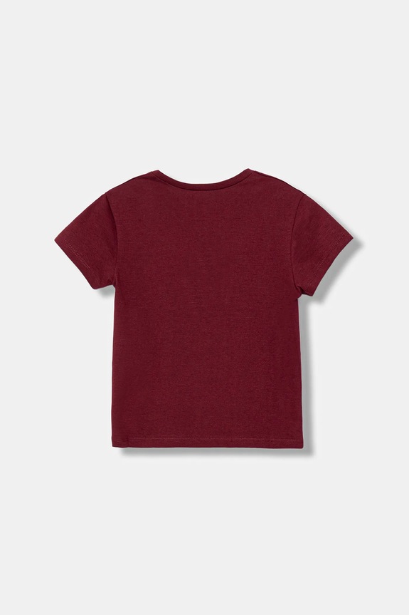 United Colors of Benetton tricou de bumbac pentru copii 3I1XC10Q1.G.seasonal burgundia AW25