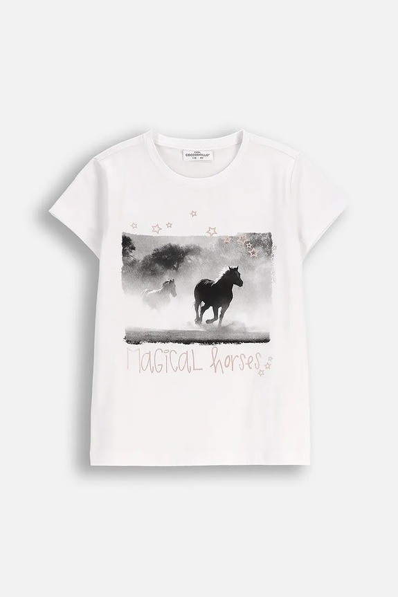 Coccodrillo t-shirt dziecięcy z elastanem biały ZC5143201VGA