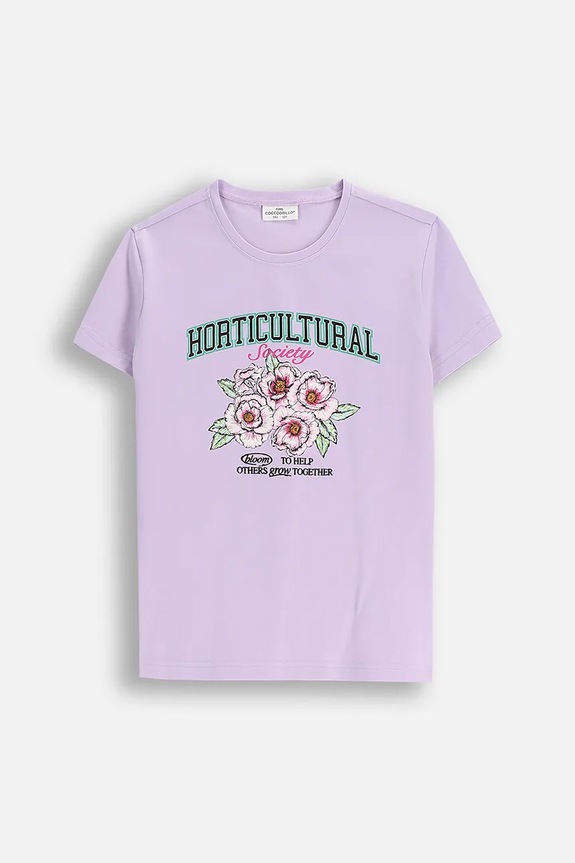 Coccodrillo t-shirt dziecięcy z elastanem fioletowy ZC5143223VGA