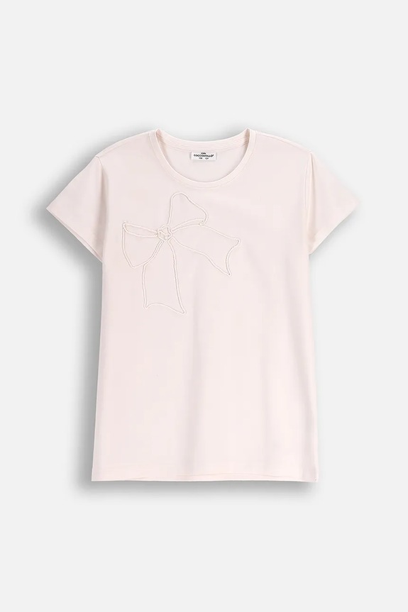 Coccodrillo t-shirt dziecięcy z elastanem beżowy ZC5143204FGJ