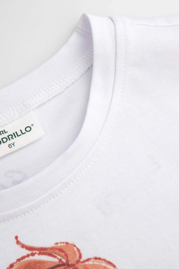 Dziewczynka Coccodrillo t-shirt bawełniany dziecięcy ZC5143212LGD biały