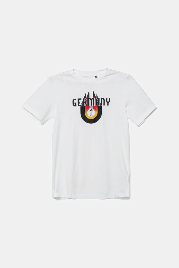 adidas Performance t-shirt bawełniany dziecięcy GERMANY nadruk biały JZ9006