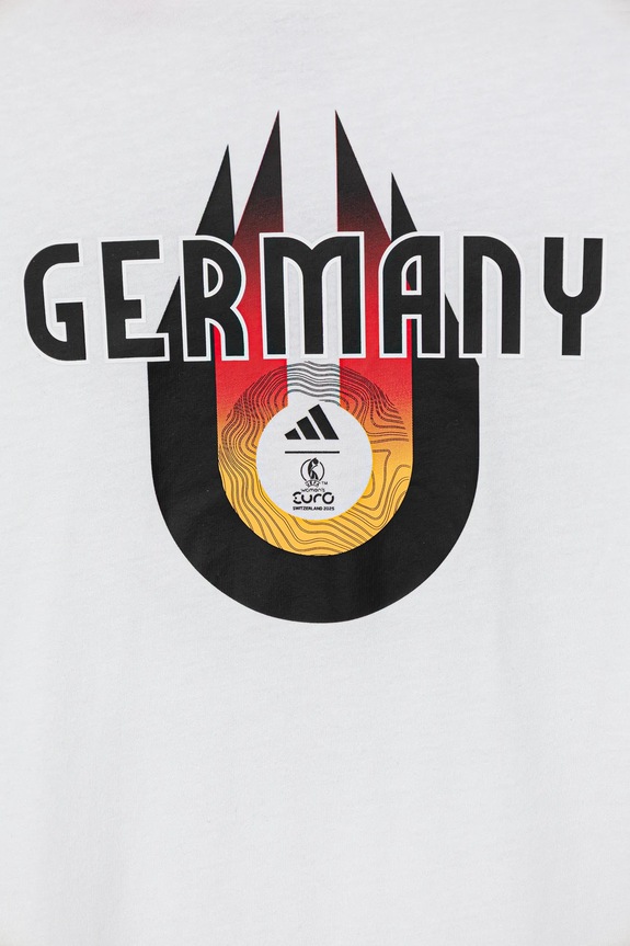 Chłopiec adidas Performance t-shirt bawełniany dziecięcy GERMANY JZ9006 biały