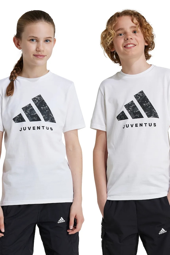 Otroška bombažna kratka majica adidas Performance JUVENTUS IT3849
