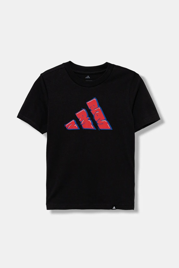 adidas gyerek pamut póló JV5106 fekete AW25
