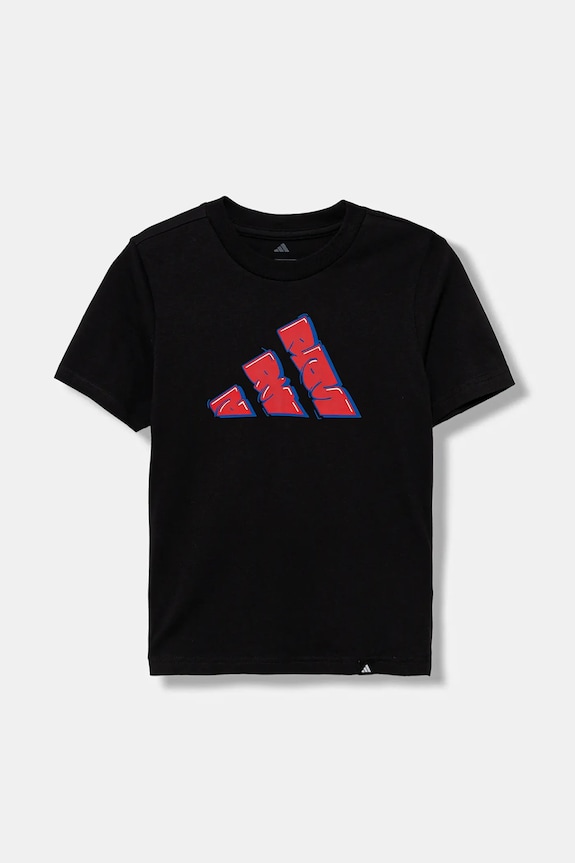 adidas gyerek pamut póló JV5106 fekete AW25
