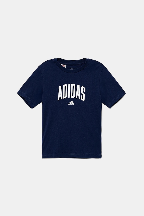 Detské bavlnené tričko adidas JV5193 tmavomodrá AW25