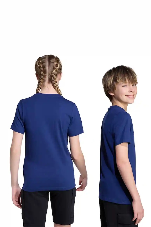 Detské bavlnené tričko adidas JV5193 tmavomodrá
