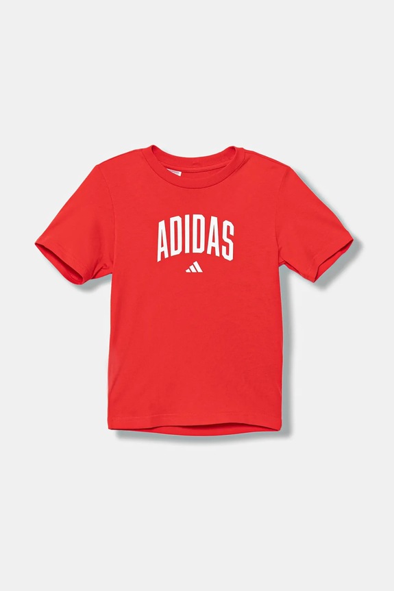 adidas t-shirt in cotone per bambini JV5194 rosso AW25