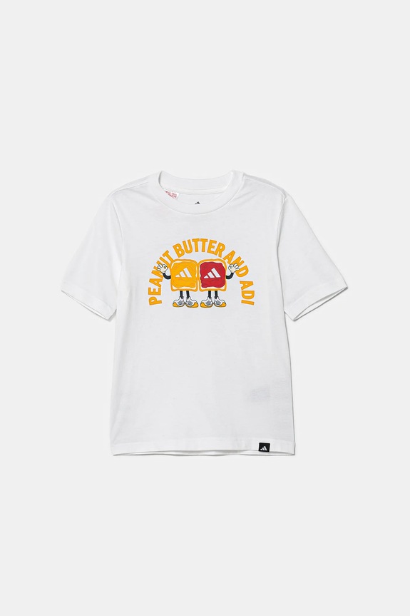adidas tricou de bumbac pentru copii JV5248 alb AW25