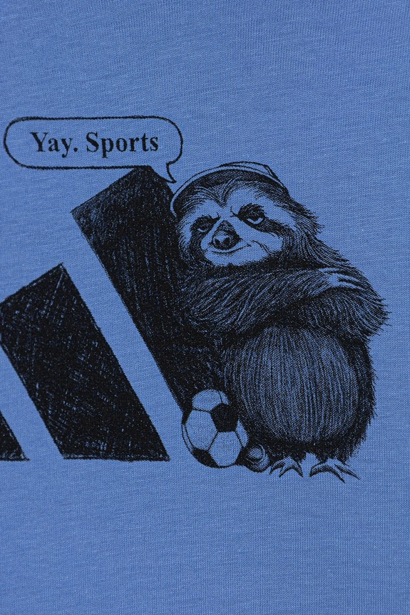adidas t-shirt bawełniany dziecięcy niebieski JV5252