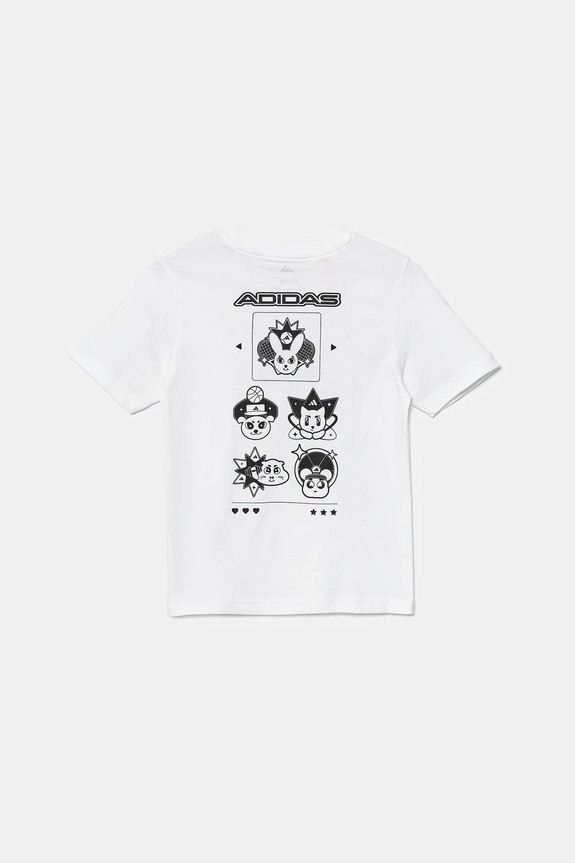 adidas t-shirt bawełniany dziecięcy JV5255 biały AW25