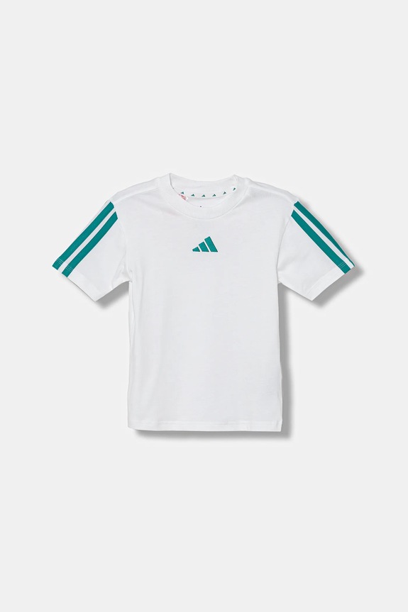 adidas t-shirt bawełniany dziecięcy JV7353 biały AW25