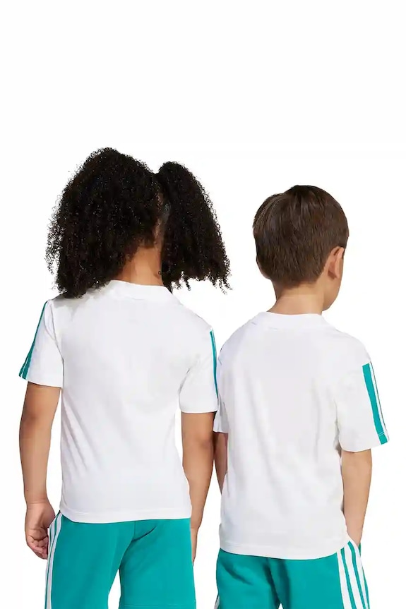 adidas t-shirt bawełniany dziecięcy JV7353 biały