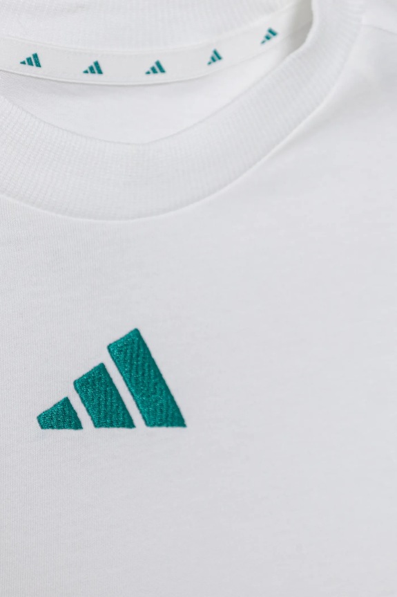 adidas t-shirt bawełniany dziecięcy biały JV7353