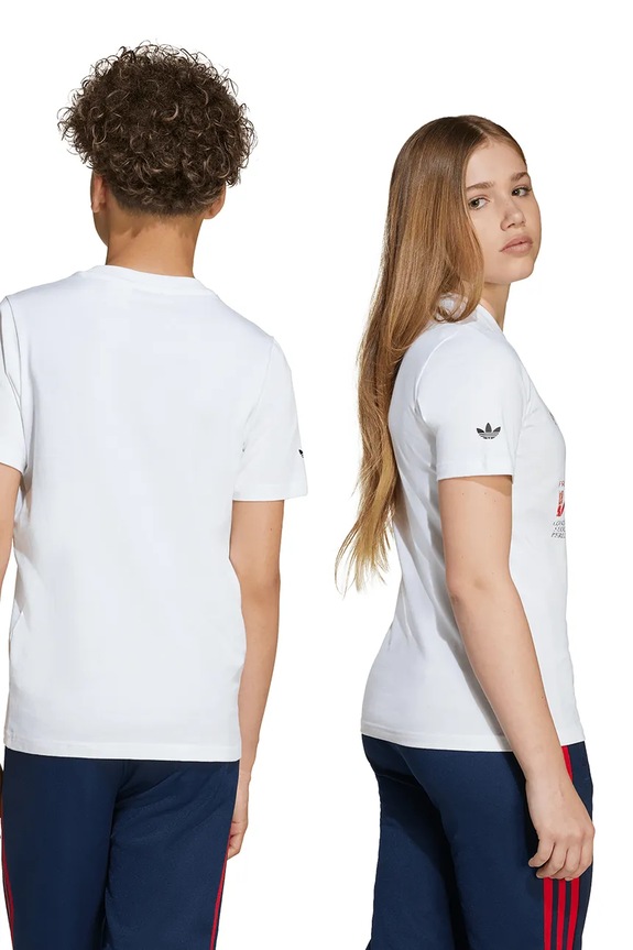 adidas Originals tricou de bumbac pentru copii JV7694 alb