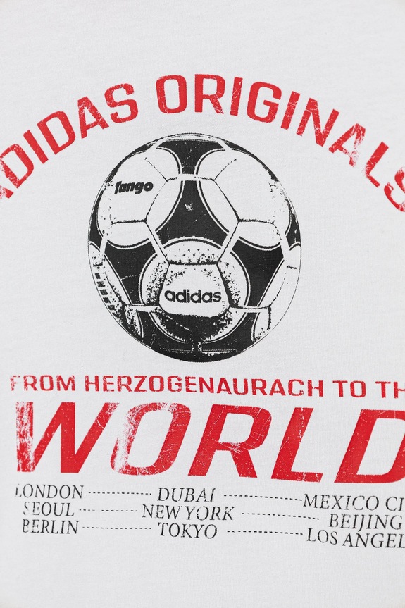 adidas Originals tricou de bumbac pentru copii alb JV7694