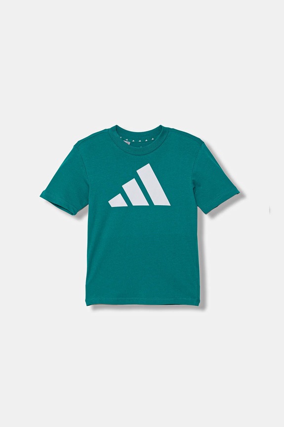 Dječja pamučna majica kratkih rukava adidas JW2415 tirkizna AW25