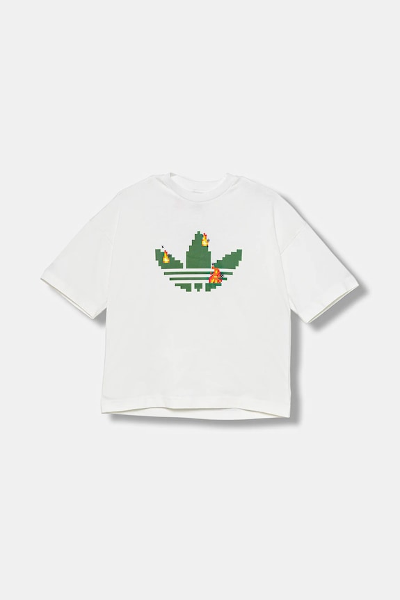 adidas Originals tricou de bumbac pentru copii print bej JW5326
