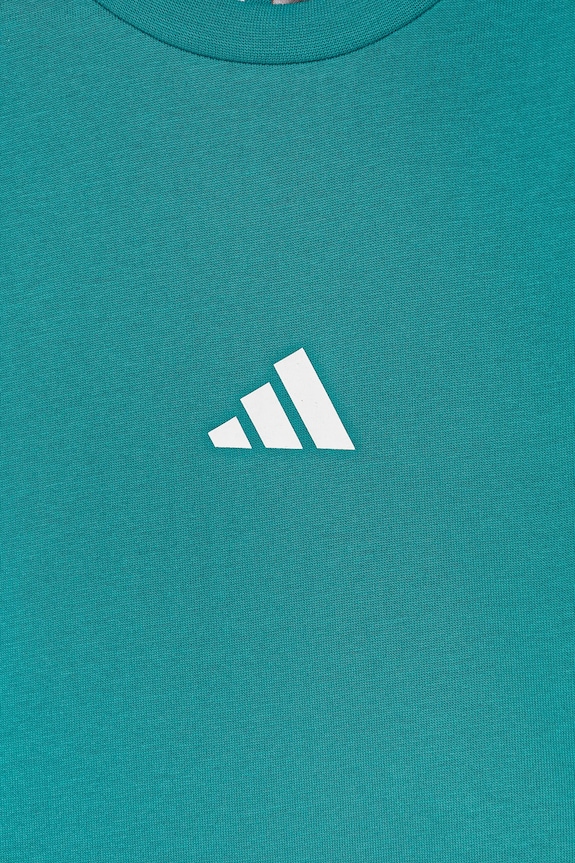 Dječja pamučna majica kratkih rukava adidas tirkizna JW7531