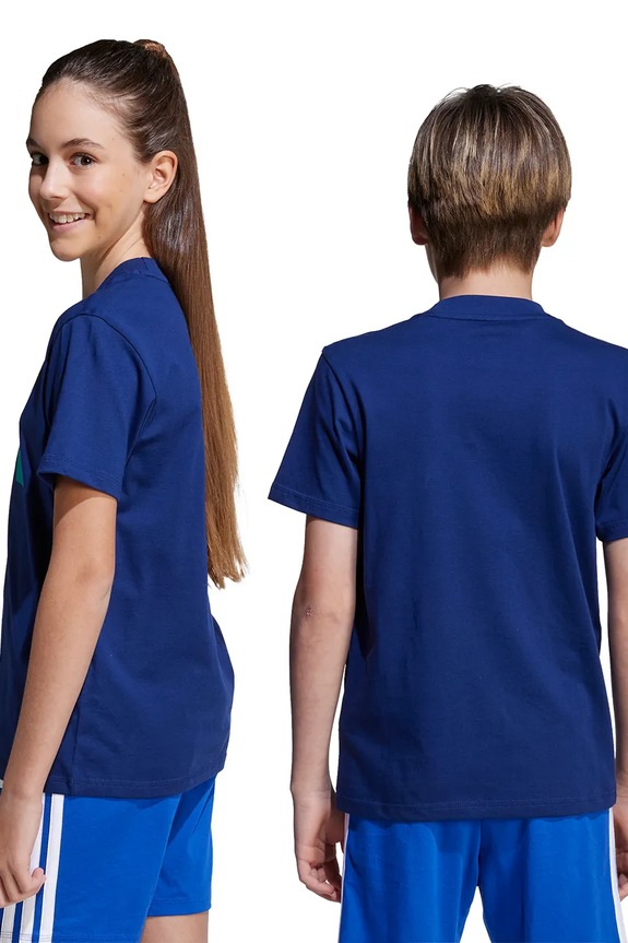 adidas t-shirt bawełniany dziecięcy JY0296 granatowy