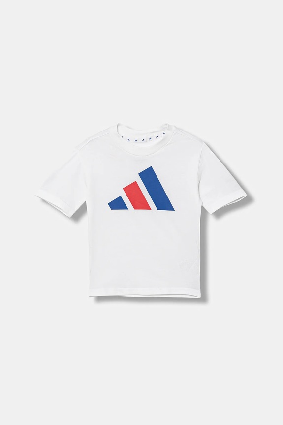 adidas t-shirt bawełniany dziecięcy JY0302 biały AW25