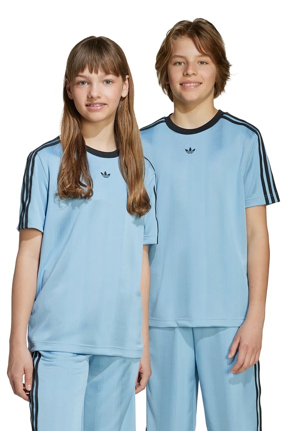Detské tričko adidas Originals nášivka modrá JY3541