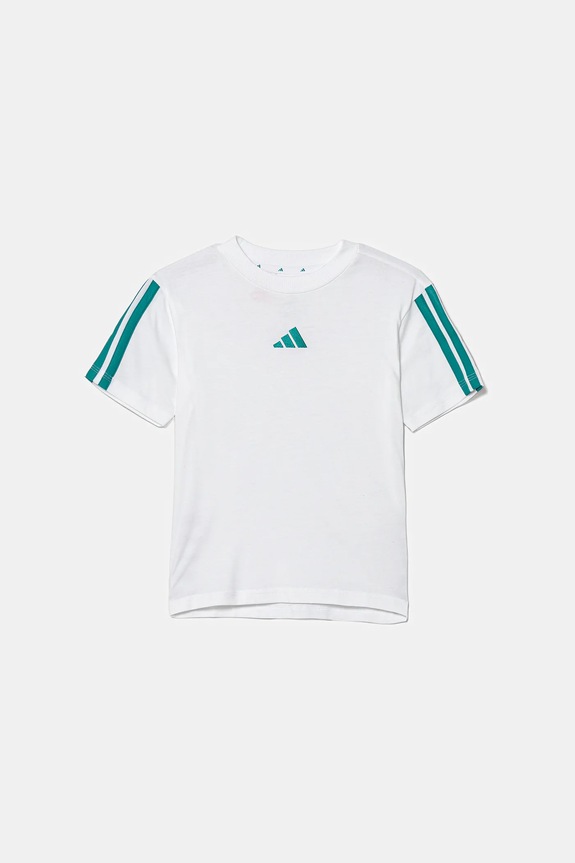 adidas t-shirt bawełniany dziecięcy JY4970 biały AW25