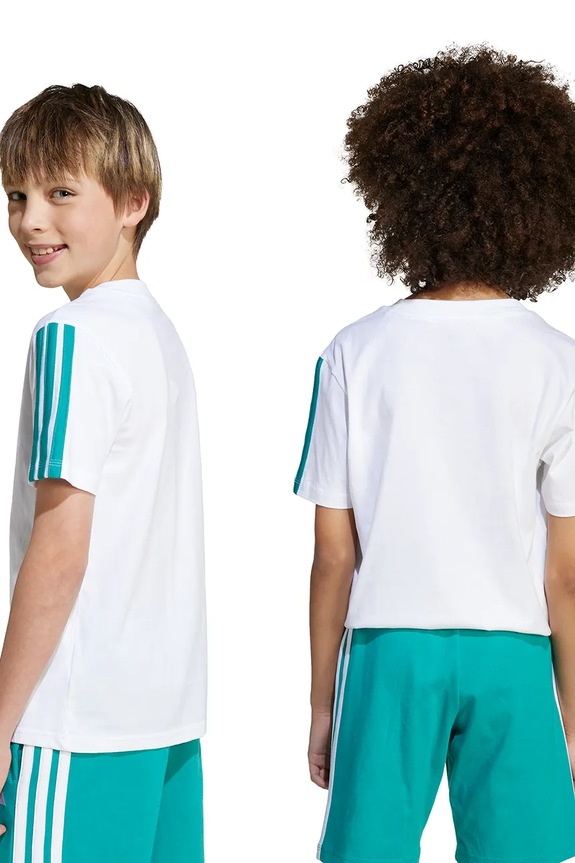 adidas t-shirt bawełniany dziecięcy JY4970 biały